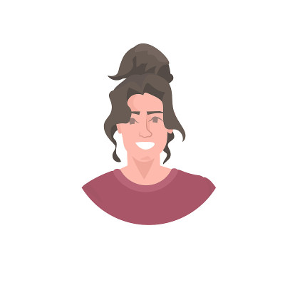微笑女人头像美丽的人脸女性卡通人物肖像