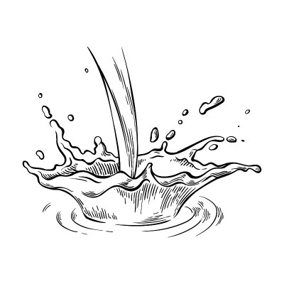 手绘素描水或牛奶溅皇冠矢量