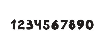 数字字体装饰手绘字母，矢量数字集。手写的字体设计。卡通有趣的数字