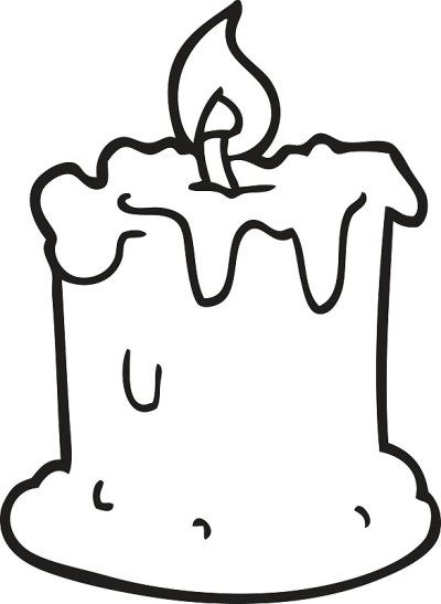 黑白卡通滴蜡烛