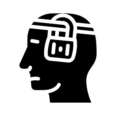 埋的思想神经症字形图标矢量插图