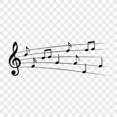 音乐笔记，孤立，矢量插图。