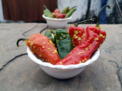 自制红绿辣椒泡菜
