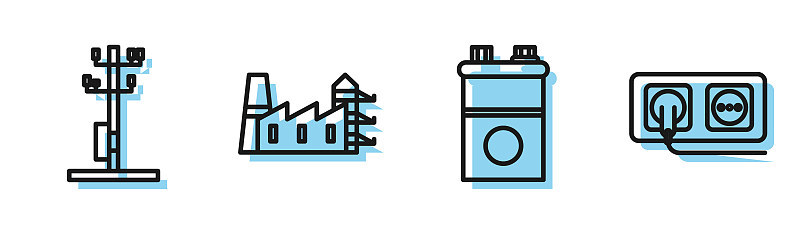 Set line Car battery, High voltage power pole line
