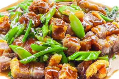 香脆猪肉炒甘蓝泰国美食