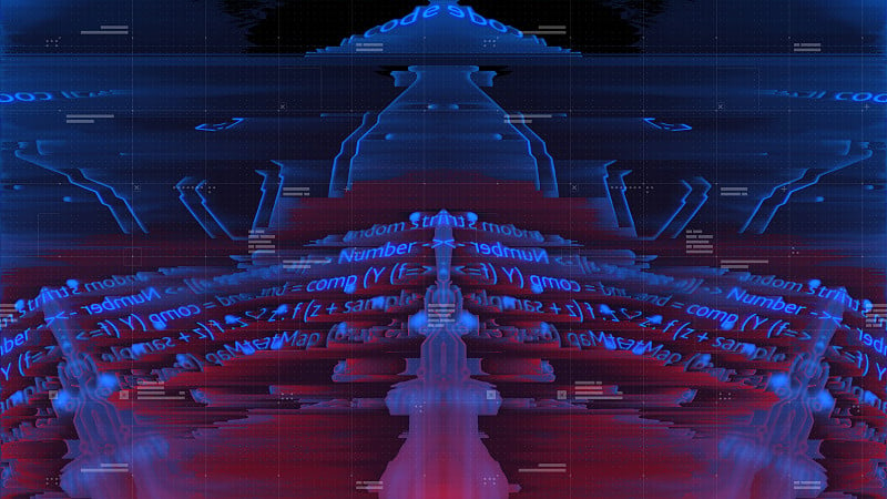 Glitched全息数字技术背景。