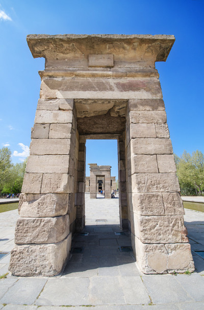 Debod。西班牙马德里的古埃及神庙。