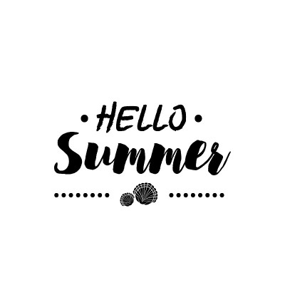 夏季时间标志模板。孤立的印刷设计标签。你好暑假来信邀请，贺卡，印刷品和海报。夏季派对矢量模板。享受夏