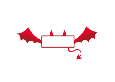 恶魔或恶魔属性的盘子矢量插图。