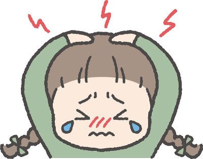 头痛女孩的插图