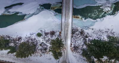 鸟瞰河上的桥