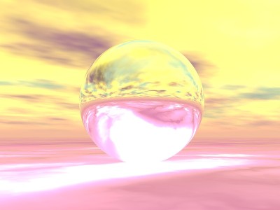 梦幻般的球体和天空景观