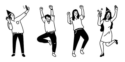 人们庆祝矢量插图