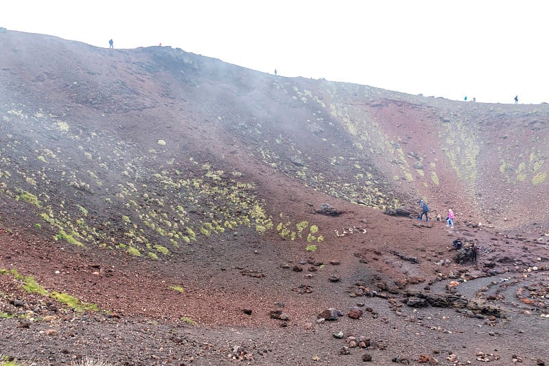 意大利西西里岛埃特纳火山上的Silvestri Inferiori火山口(1886米)