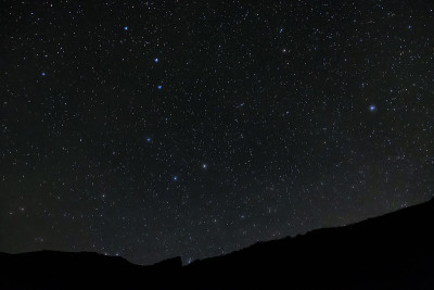 美丽的夜空，繁星点点。大熊星座或大熊星座。