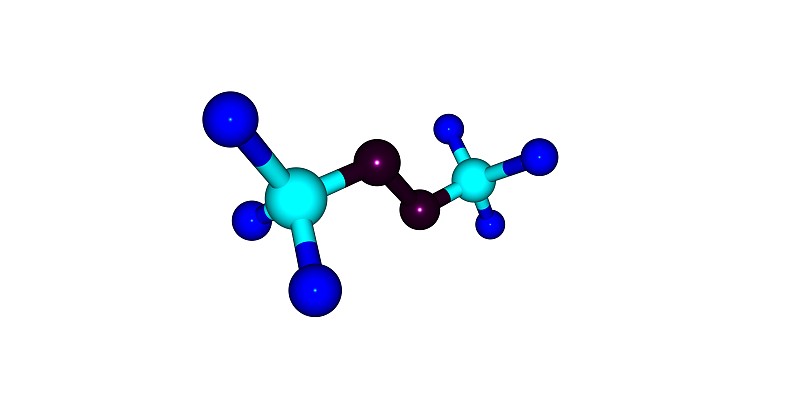 过氧化二氟甲基分子结构孤立于白色上