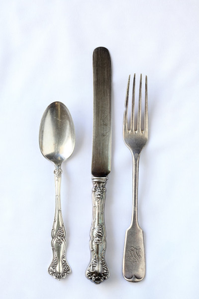 古董银器餐具