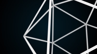 比例点阵多面体，三维渲染几何形状。计算机生成了原子。Technologal背景