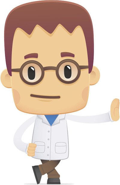 科学家。在各种姿势