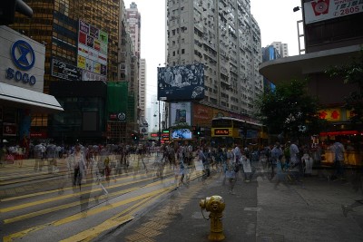 香港铜锣湾长曝光拍摄