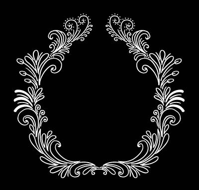 Decorative frame composition with, flowers, ornate