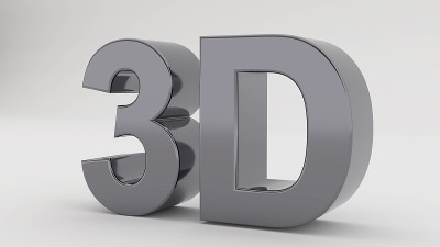Chrome 3D标志与反射。