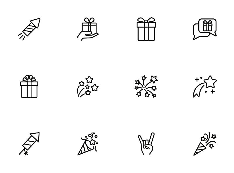 Party line icon set