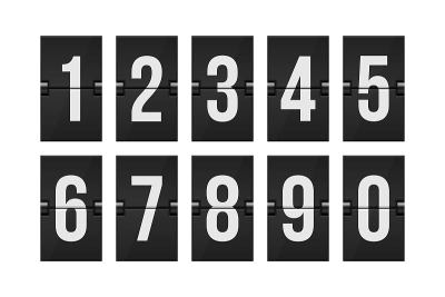 机械记分牌数字矢量插图