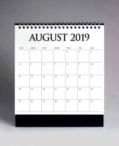简单的桌面日历2019 - 8月