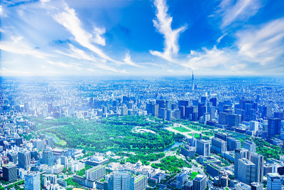 东京市中心的鸟瞰图