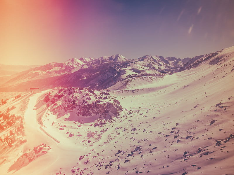 猛犸山的雪景