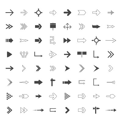 direction arrows icons set. road signs icons set. 
