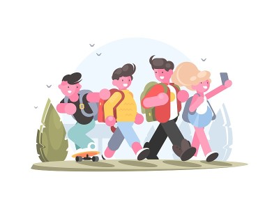 友好的小学生团体