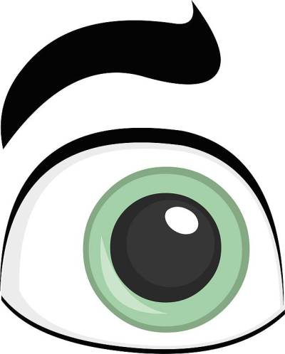 矢量插图的表情符号的一个人的绿色眼睛