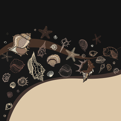 海的背景。手绘矢量图