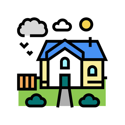 城市区域颜色图标矢量插图