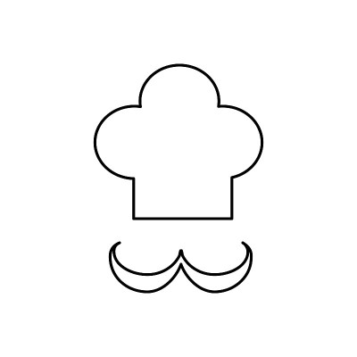 chef moustache vector line icon, sign, illustratio