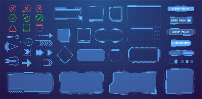 HUD, UI, GUI,fui, Sci Fi  futuristic frame user in