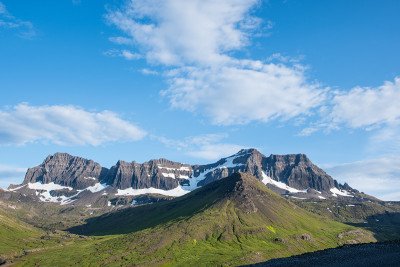 冰岛Borgarfjordur Eystri的Dyrfjoll山