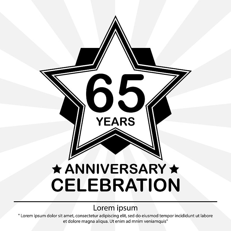 anniversary celebration emblem 65th years. anniver