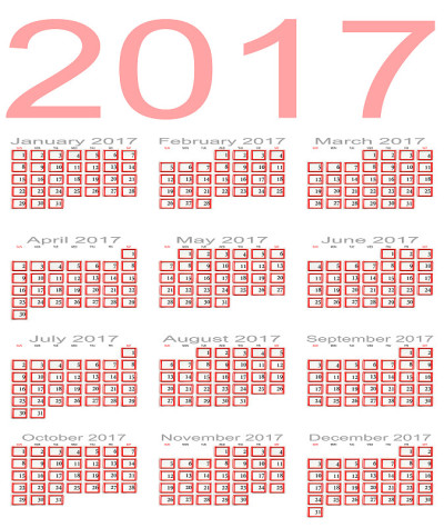 2017年的日历