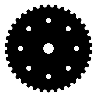一个齿轮孤立矢量插图。