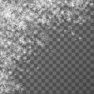 雪花落在透明的背景上。矢量插图10 EPS。