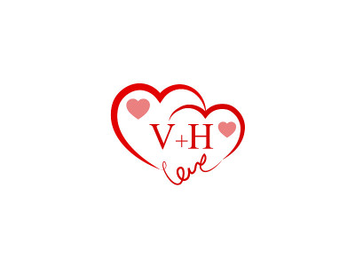 VH最初的婚礼邀请，爱的图标模板向量