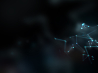 蓝色三角形抽象背景。乱网络粒子背景。未来的plexus阵列大数据3d Illustrator
