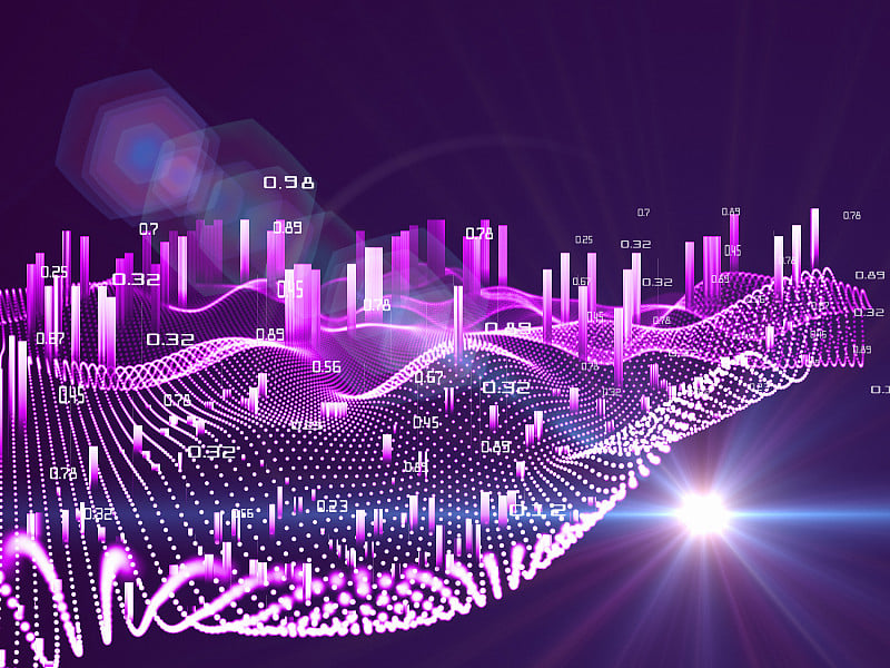 摘要分析信息图背景。Spatio时态数据。大数据。三维图分析数据。