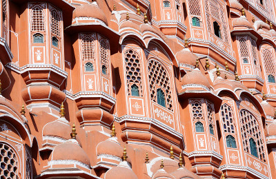 印度拉贾斯坦邦斋浦尔Hawa Mahal(风宫)特写