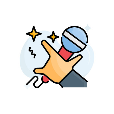 Karaoke vector filled outline icon style illustrat