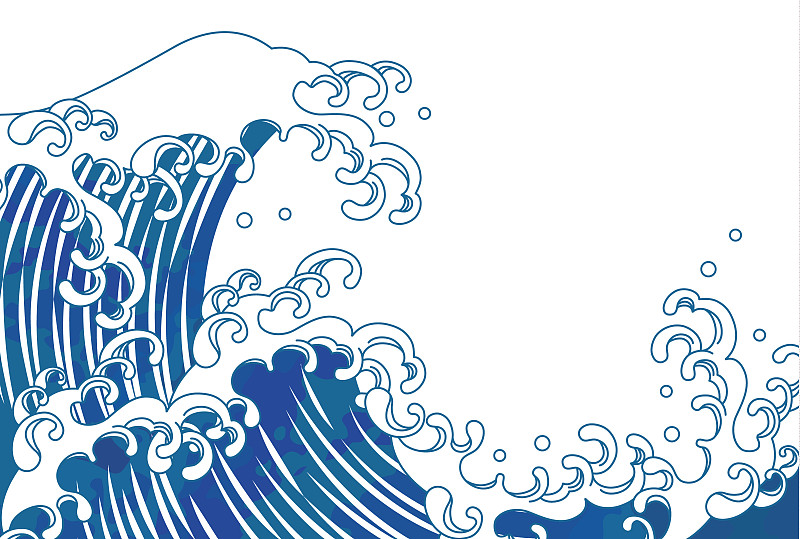 波浪背景矢量插图材料
