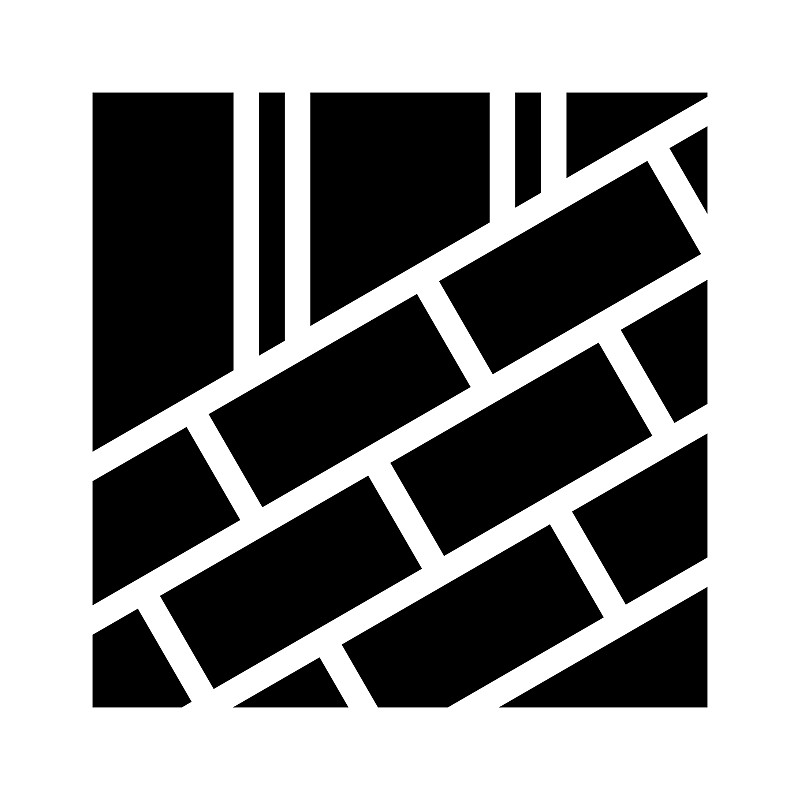 屋顶瓦片铺设字形图标矢量插图